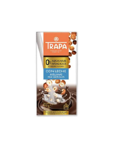 CHOCOLATE TRAPA 0% S/AZ LECHE AVELL.100G