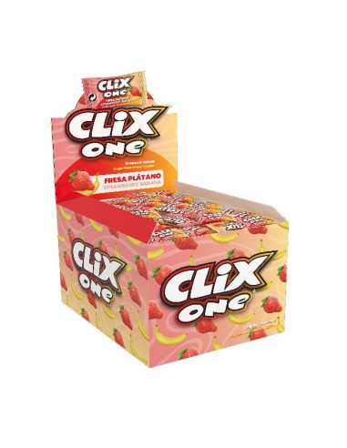 CHICLES FLEER CLIX FRESA PLATANO 200UND