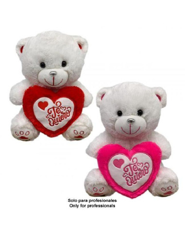 PELUCHE OSO CORAZON SURTIDO 28CM