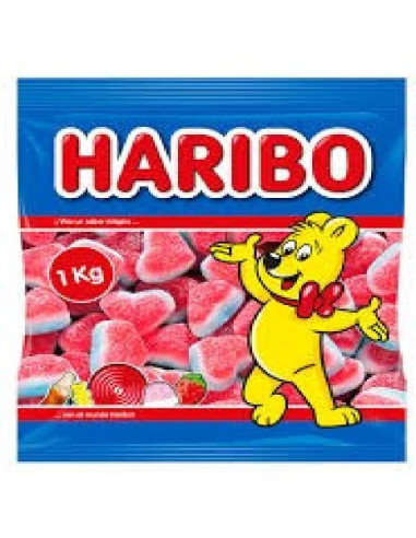 GOMAS HARIBO TRICORAZON FRESA AZ. B.1KG  