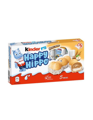 CHOCOLATINAS KINDER HAPPY HIPPO AVELLANA 5UDS