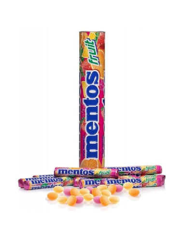 CARAMELOS MENTOS MAXIROLL FRUIT 38GR EST.10UND 