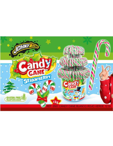 CARAMELOS CANDY CANES BL/ROJ/VERD 100UDS