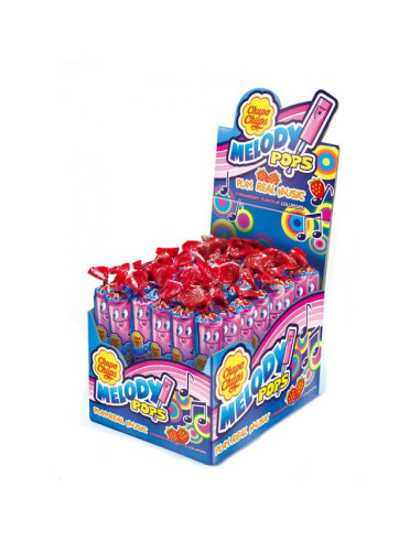 CHUPAS CHUPS MELODY POPS FRESA EST.48UN