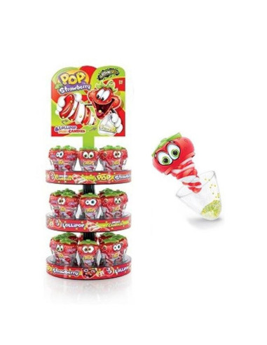 CHUPAS JOHNYBEE FRESA POP STAND EXP.24U 8