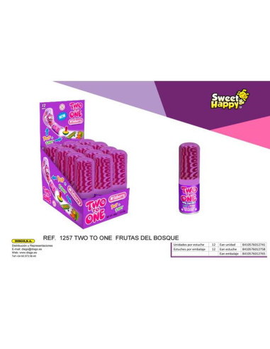 CHUPAS JOHNYBEE TWO TO ONE FRUTAS E.12UDS