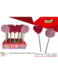 PIRULETAS JOHNYBEE MIX COLORS HEART E.24UDS