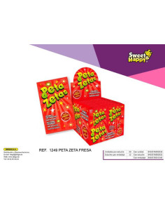 CARAMELOS PETA ZETAS FRESA 50UND ACIDOS