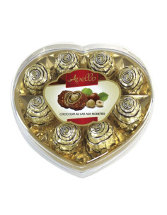 BOMBONES FRIDUL CORAZON AVELLO LECHE 8UND