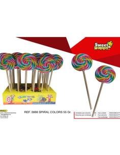 PIRULETAS JOHNYBEE SPIRAL COLORS 36UNI55GR