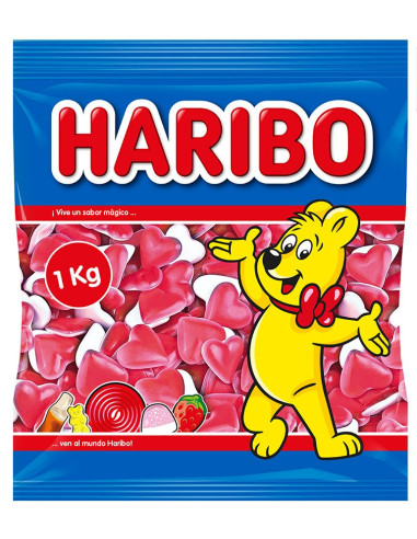 GOMAS HARIBO CORAZONES ROJOS BRILLO B.1KG
