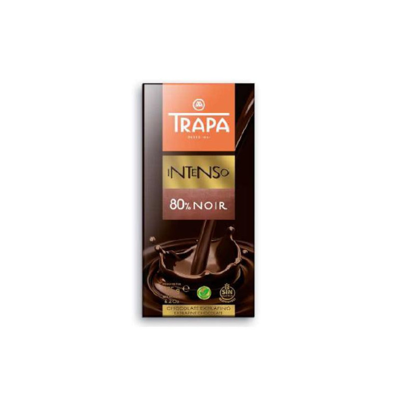 CHOCOLATE TRAPA NEGRO 80% INTENSO 175GR