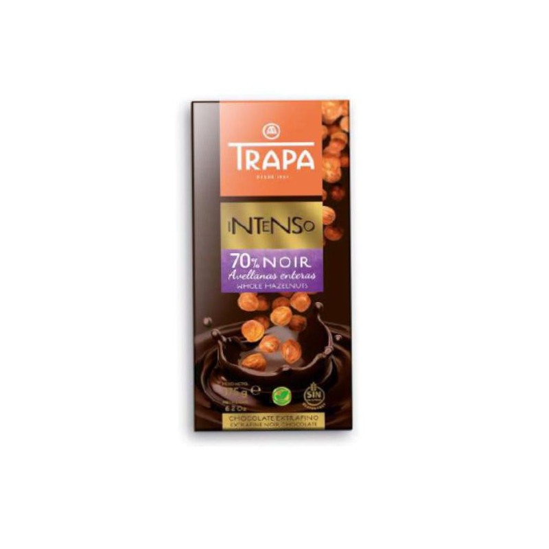CHOCOLATE TRAPA AVELLANA 70%NEGRO 175GR