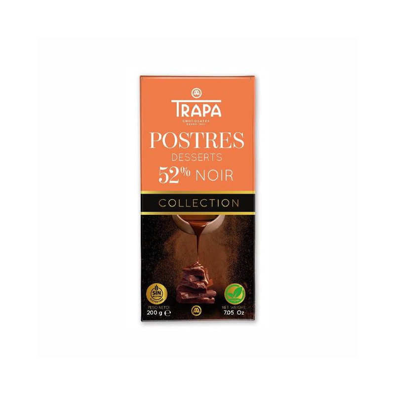 CHOCOLATE TRAPA COBERTURA 52% NEGRO 200G