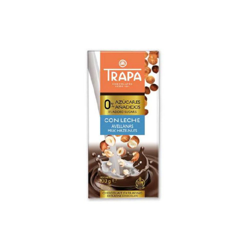 CHOCOLATE TRAPA 0% S/AZ LECHE AVELL.100G