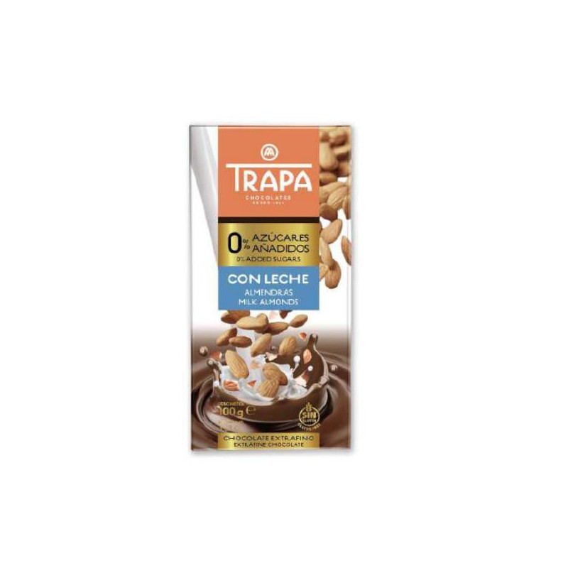CHOCOLATE TRAPA 0% S/AZ LECHE ALMEN.100G