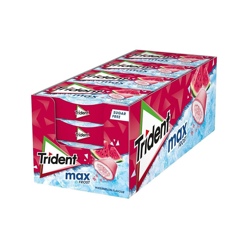 CHICLES TRIDENT GRAGEA WATERMELON MAX FROST 16UND 20GR