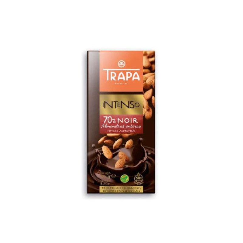 CHOCOLATE TRAPA ALMENDRA 70%NEGRO 175GR